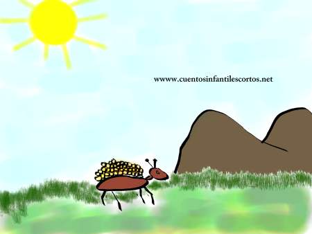 Childrens stories - the ant and the grain